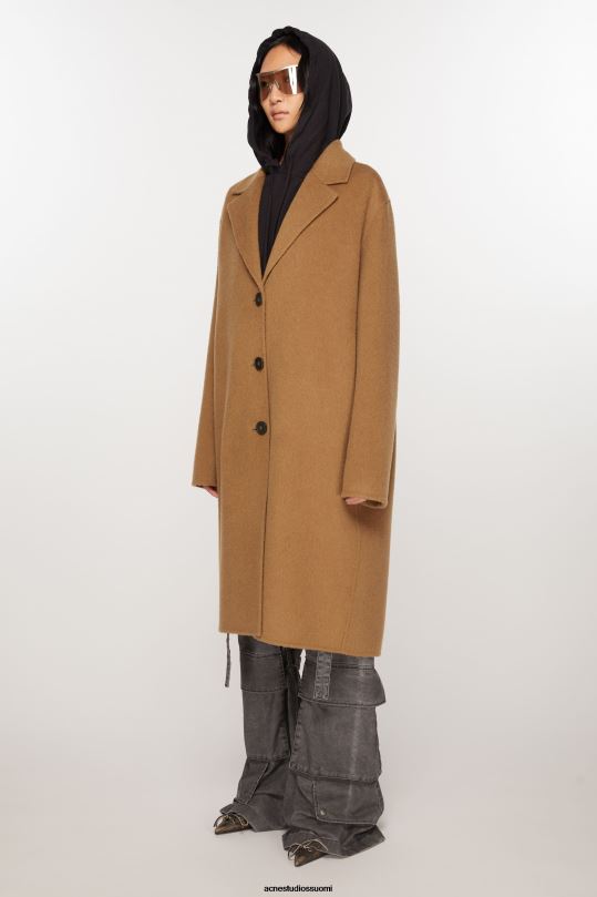 Acne Studios vaatteet kamelin beige 0VF2B12 yksirivinen villatakki