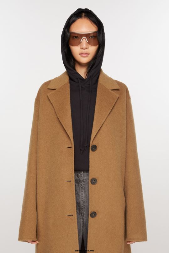 Acne Studios vaatteet kamelin beige 0VF2B12 yksirivinen villatakki