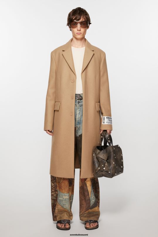 Acne Studios vaatteet kamelin beige 0VF2B886 yksirivinen villatakki