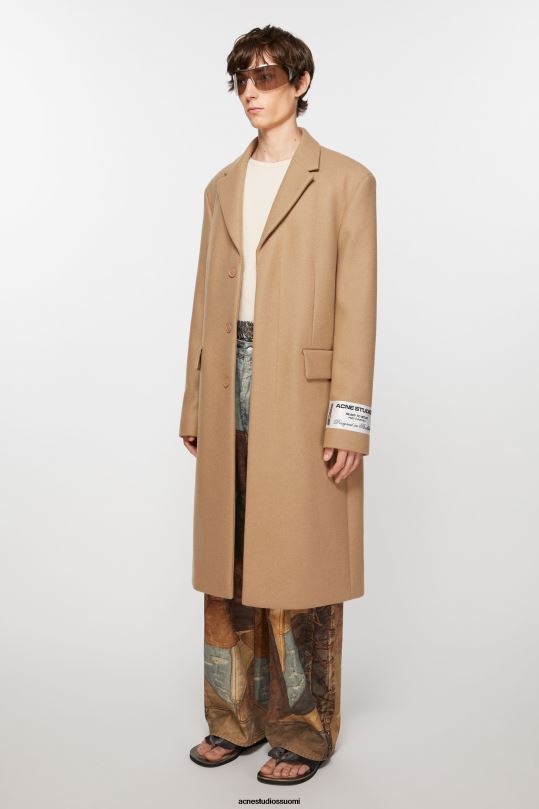 Acne Studios vaatteet kamelin beige 0VF2B886 yksirivinen villatakki