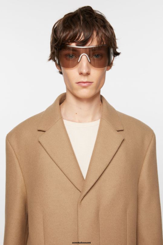 Acne Studios vaatteet kamelin beige 0VF2B886 yksirivinen villatakki