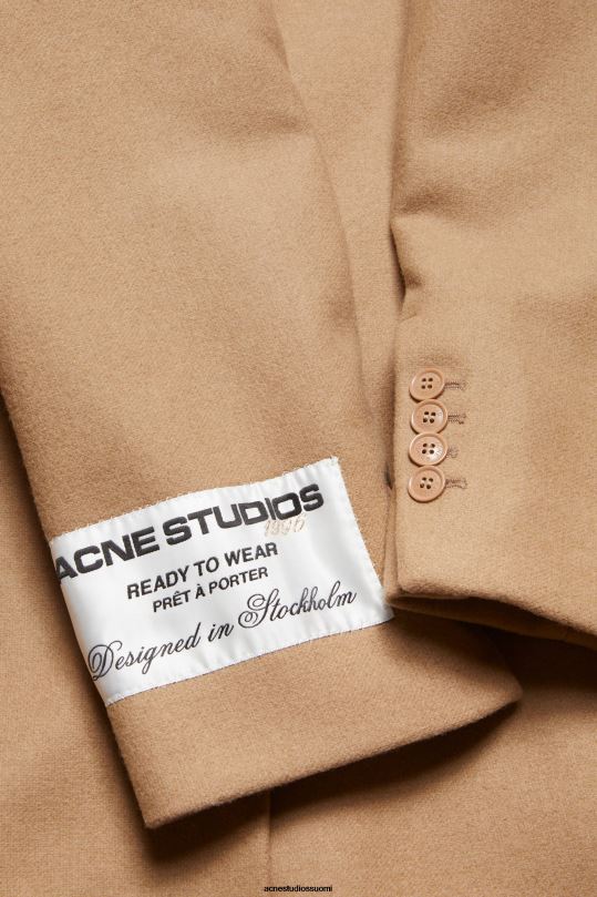 Acne Studios vaatteet kamelin beige 0VF2B886 yksirivinen villatakki