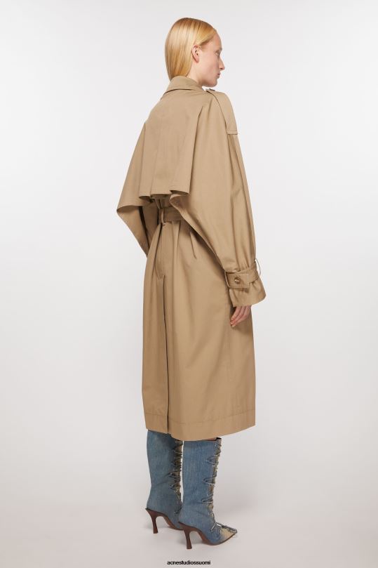 Acne Studios vaatteet kylmä beige 0VF2B5 kaksirivinen trenssitakki