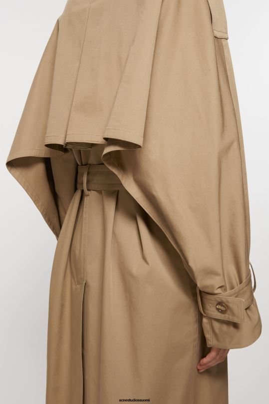 Acne Studios vaatteet kylmä beige 0VF2B5 kaksirivinen trenssitakki
