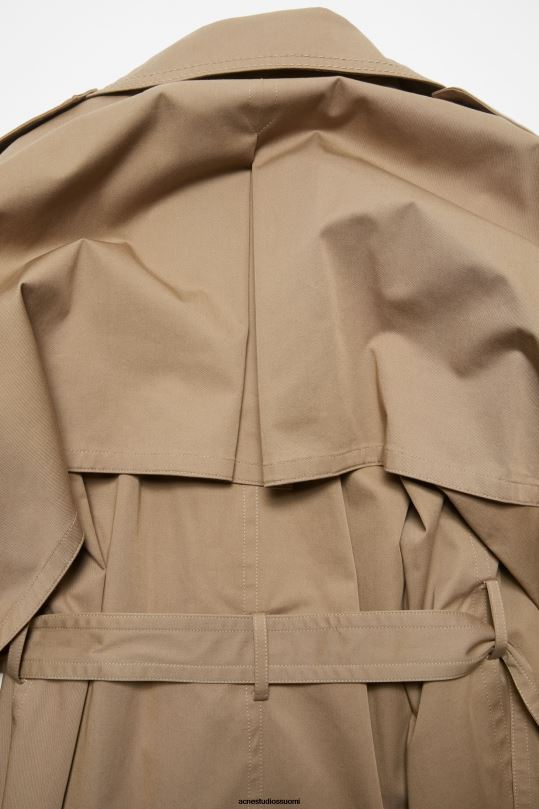 Acne Studios vaatteet kylmä beige 0VF2B5 kaksirivinen trenssitakki