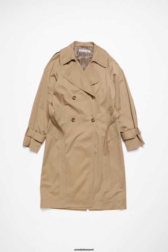 Acne Studios vaatteet kylmä beige 0VF2B5 kaksirivinen trenssitakki