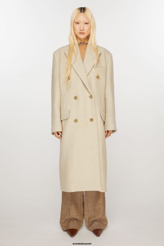 Acne Studios vaatteet lämmin valkoinen 0VF2B7 kaksirivinen villatakki