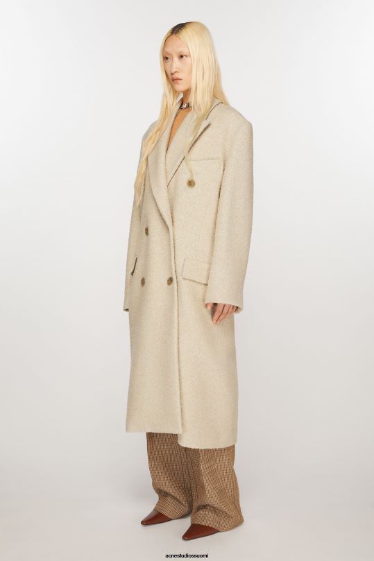 Acne Studios vaatteet lämmin valkoinen 0VF2B7 kaksirivinen villatakki