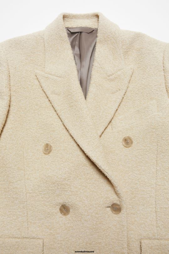 Acne Studios vaatteet lämmin valkoinen 0VF2B7 kaksirivinen villatakki