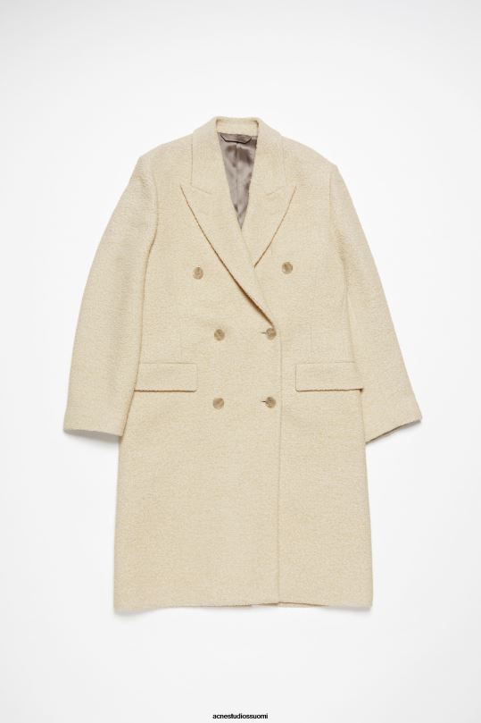 Acne Studios vaatteet lämmin valkoinen 0VF2B7 kaksirivinen villatakki