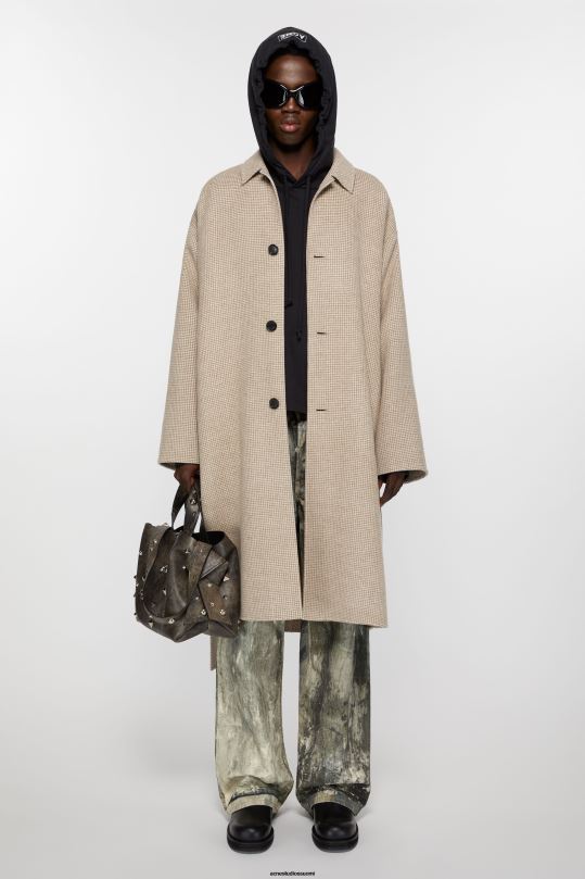 Acne Studios vaatteet mahonkinruskea/norsunluuvalkoinen 0VF2B898 koiranhampainen vyötakki