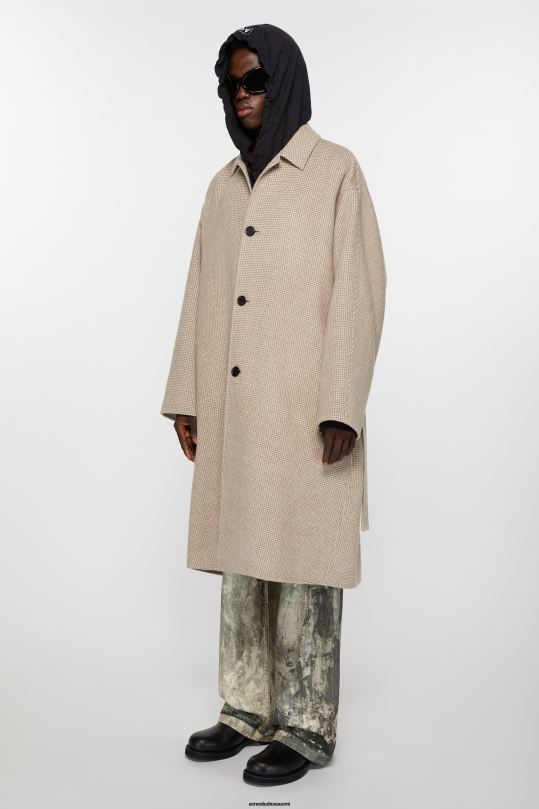 Acne Studios vaatteet mahonkinruskea/norsunluuvalkoinen 0VF2B898 koiranhampainen vyötakki