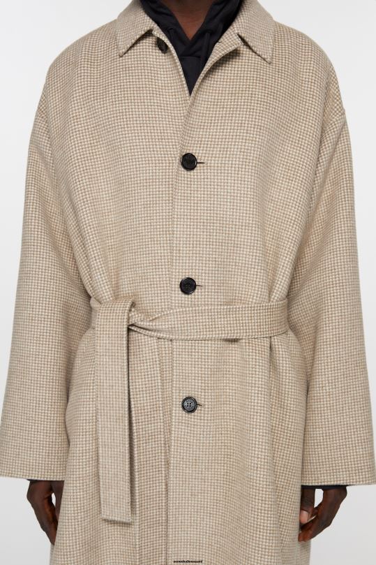 Acne Studios vaatteet mahonkinruskea/norsunluuvalkoinen 0VF2B898 koiranhampainen vyötakki