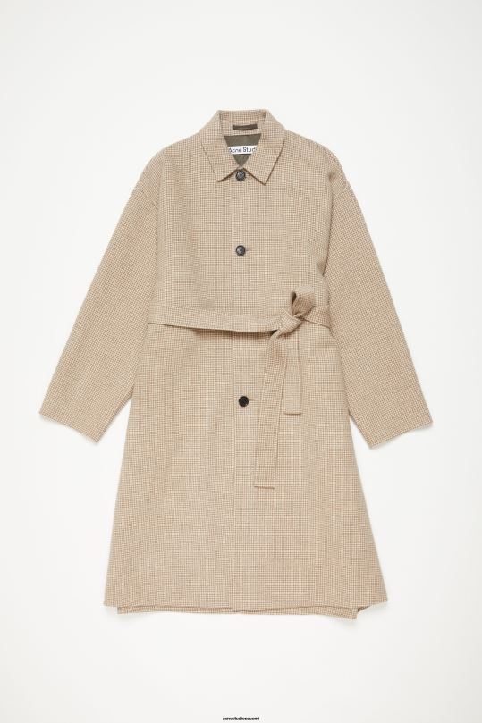 Acne Studios vaatteet mahonkinruskea/norsunluuvalkoinen 0VF2B898 koiranhampainen vyötakki