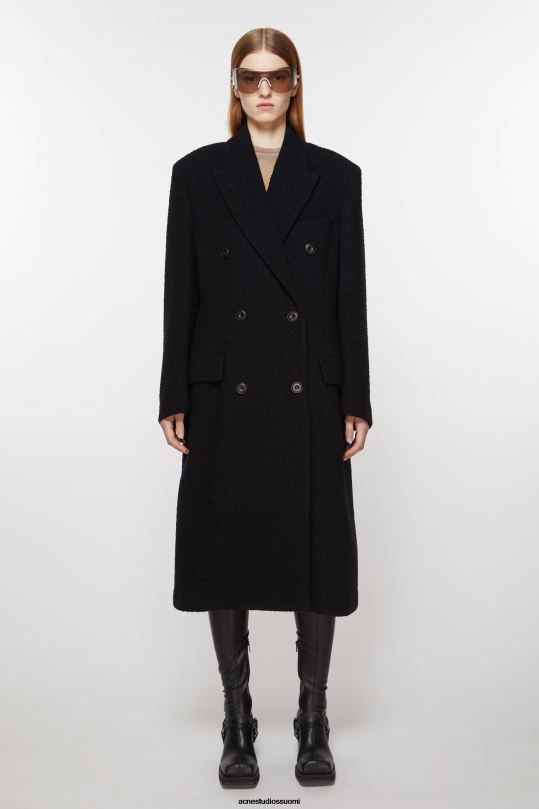 Acne Studios vaatteet musta 0VF2B1 kaksirivinen villatakki
