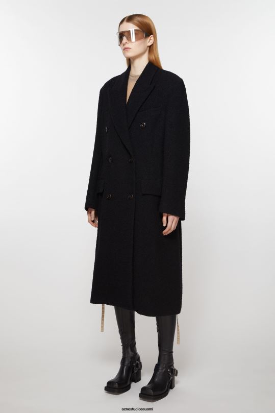 Acne Studios vaatteet musta 0VF2B1 kaksirivinen villatakki