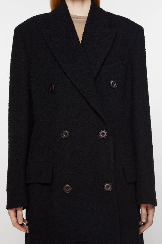 Acne Studios vaatteet musta 0VF2B1 kaksirivinen villatakki