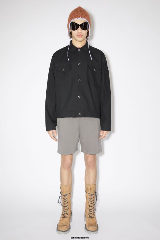 Acne Studios vaatteet musta 0VF2B915 puuvillasekoitettu päällyspaita