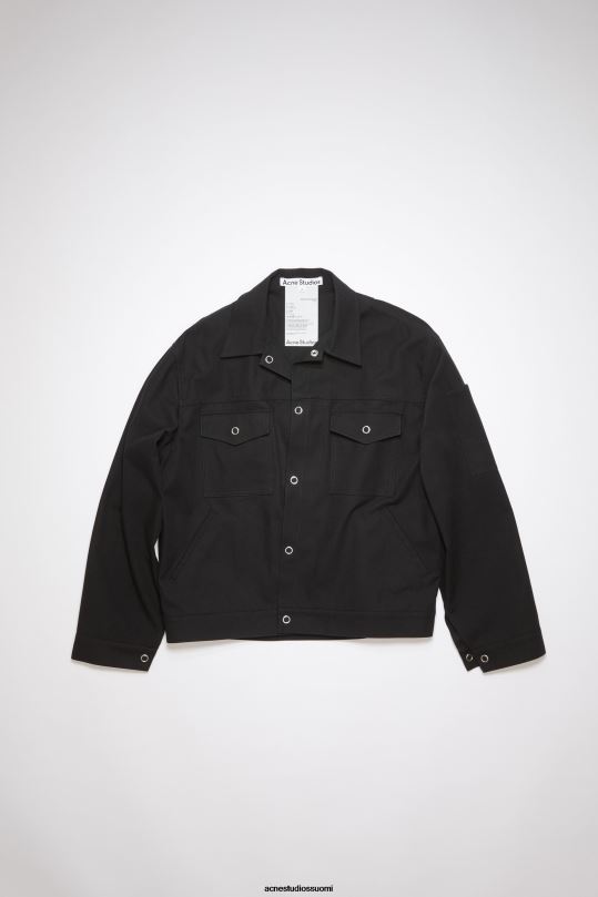 Acne Studios vaatteet musta 0VF2B915 puuvillasekoitettu päällyspaita