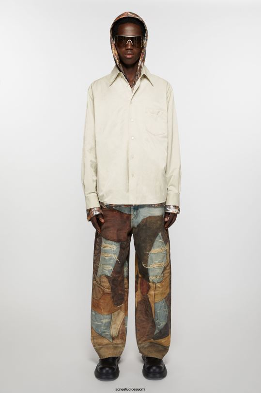Acne Studios vaatteet norsunluun valkoinen 0VF2B892 nylon päällyspaita