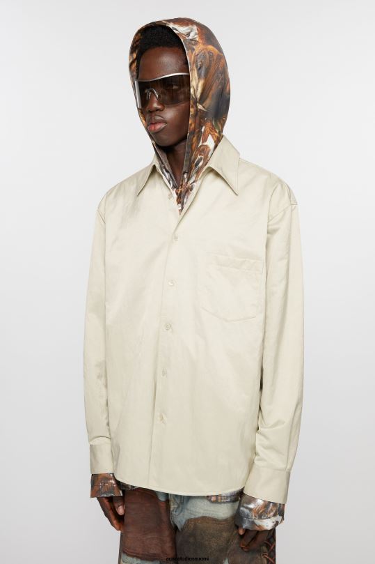 Acne Studios vaatteet norsunluun valkoinen 0VF2B892 nylon päällyspaita