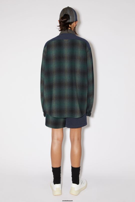 Acne Studios vaatteet sinivihreä 0VF2B26 tilkkutyöpaita unisex