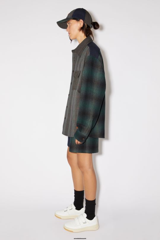 Acne Studios vaatteet sinivihreä 0VF2B26 tilkkutyöpaita unisex