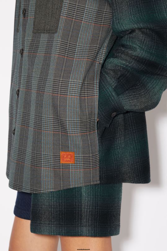 Acne Studios vaatteet sinivihreä 0VF2B26 tilkkutyöpaita unisex