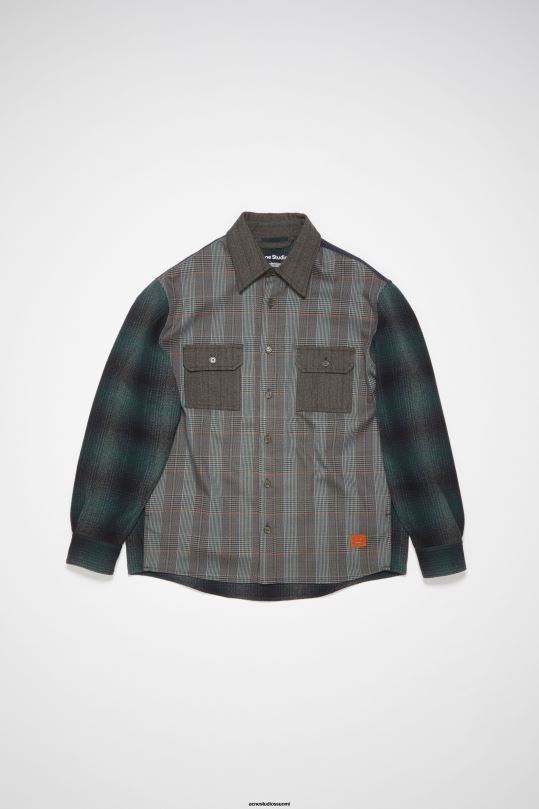 Acne Studios vaatteet sinivihreä 0VF2B26 tilkkutyöpaita unisex