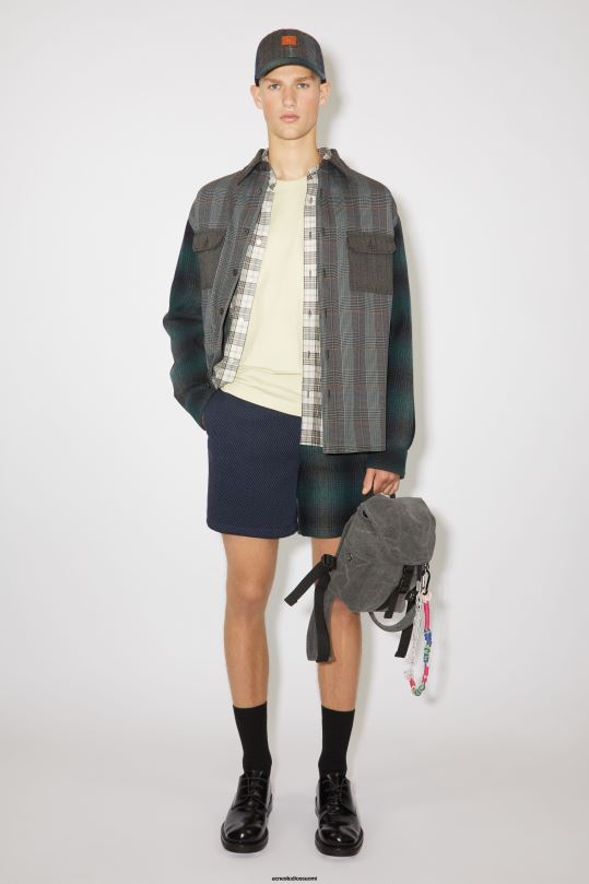 Acne Studios vaatteet sinivihreä 0VF2B904 tilkkutyöpaita unisex