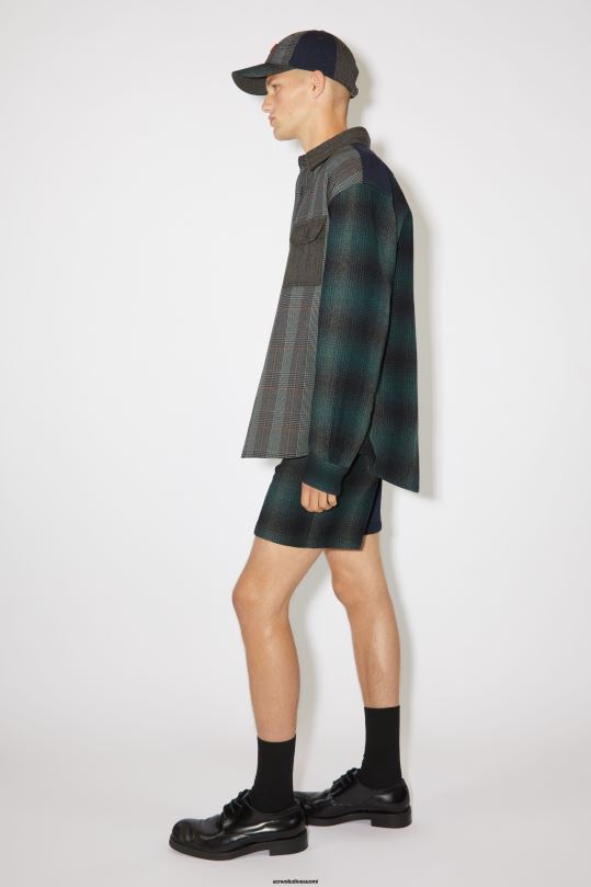 Acne Studios vaatteet sinivihreä 0VF2B904 tilkkutyöpaita unisex