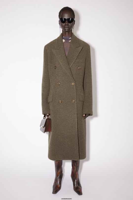 Acne Studios vaatteet taupe harmaa 0VF2B32 kaksirivinen villatakki