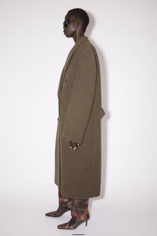 Acne Studios vaatteet taupe harmaa 0VF2B32 kaksirivinen villatakki