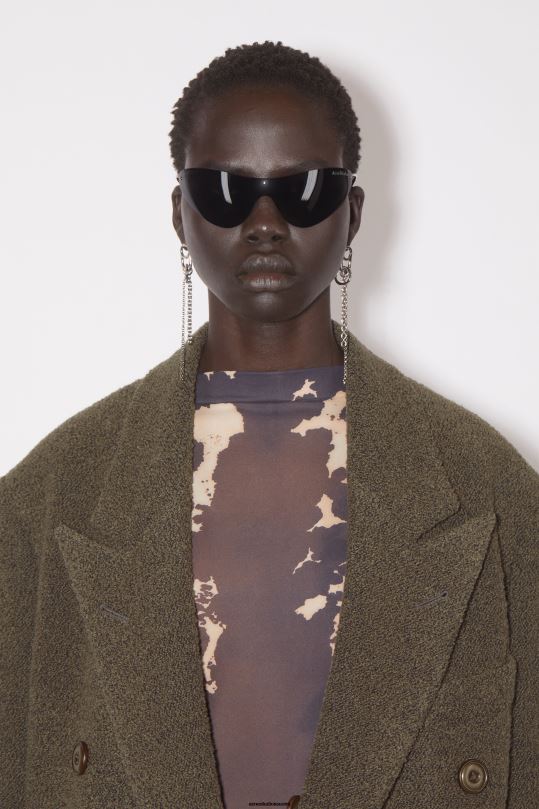 Acne Studios vaatteet taupe harmaa 0VF2B32 kaksirivinen villatakki