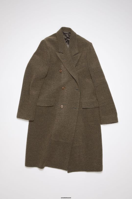 Acne Studios vaatteet taupe harmaa 0VF2B32 kaksirivinen villatakki