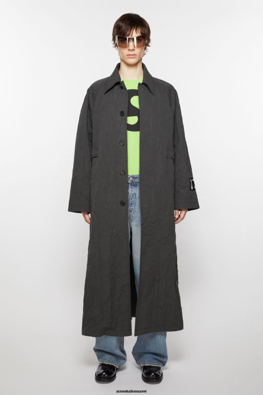 Acne Studios vaatteet tummanharmaa 0VF2B891 ryppyinen trenssitakki