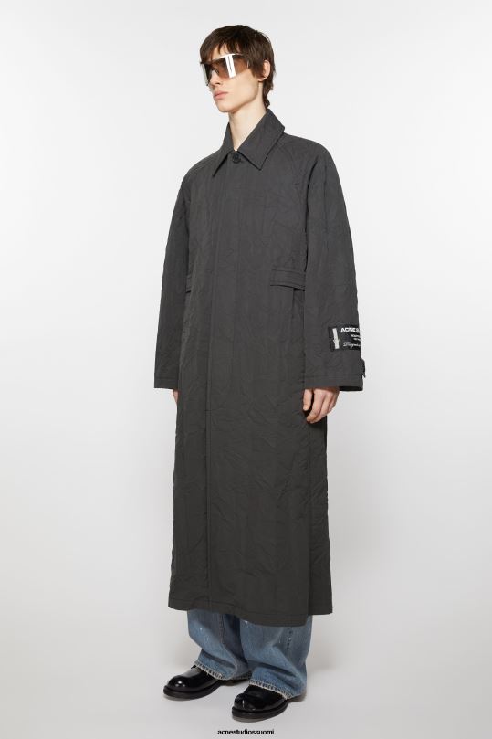 Acne Studios vaatteet tummanharmaa 0VF2B891 ryppyinen trenssitakki