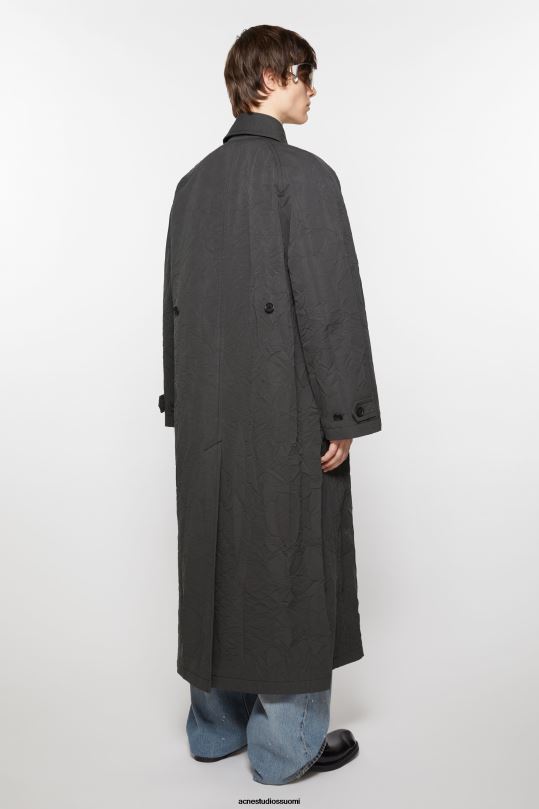 Acne Studios vaatteet tummanharmaa 0VF2B891 ryppyinen trenssitakki