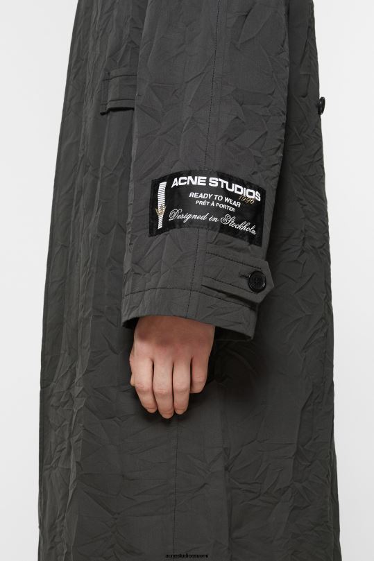 Acne Studios vaatteet tummanharmaa 0VF2B891 ryppyinen trenssitakki