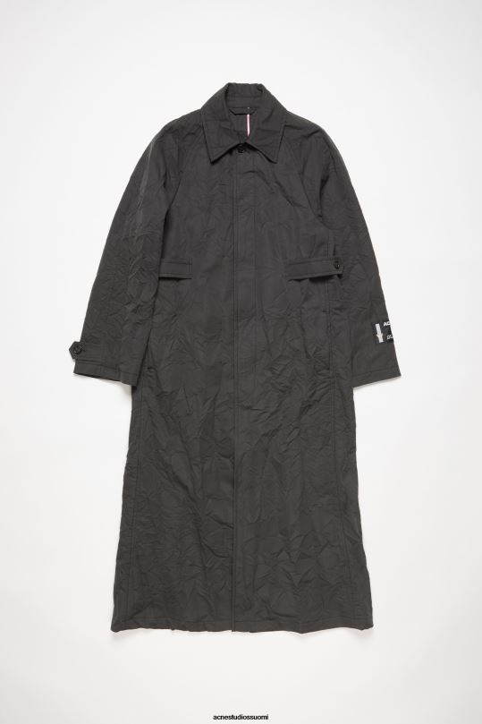 Acne Studios vaatteet tummanharmaa 0VF2B891 ryppyinen trenssitakki