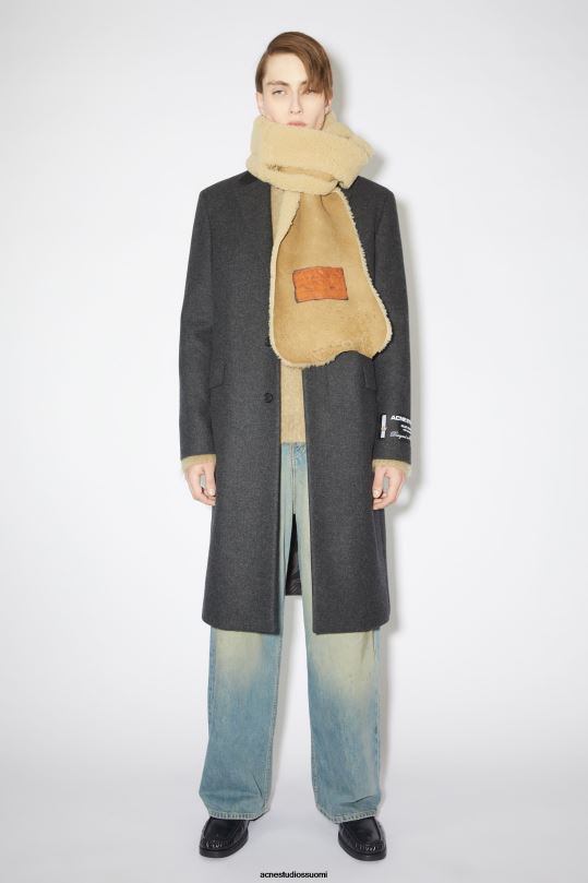 Acne Studios vaatteet tummanharmaa melansi 0VF2B907 yksirivinen villasekoitettakki