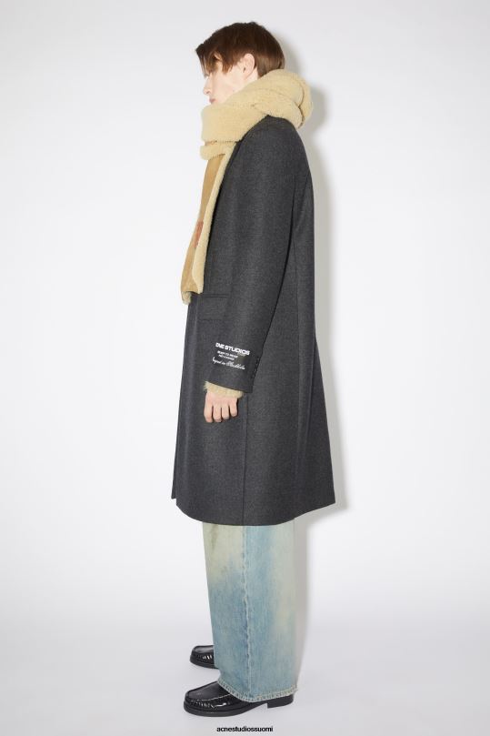 Acne Studios vaatteet tummanharmaa melansi 0VF2B907 yksirivinen villasekoitettakki