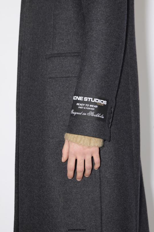 Acne Studios vaatteet tummanharmaa melansi 0VF2B907 yksirivinen villasekoitettakki