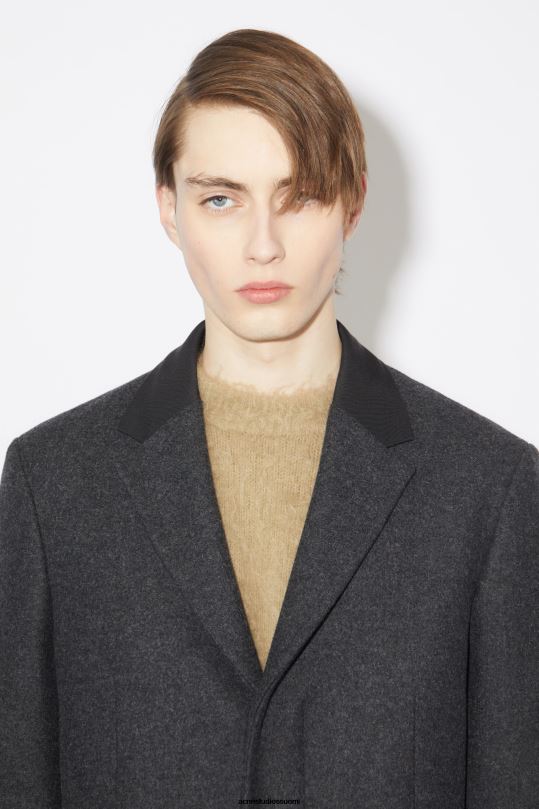 Acne Studios vaatteet tummanharmaa melansi 0VF2B907 yksirivinen villasekoitettakki