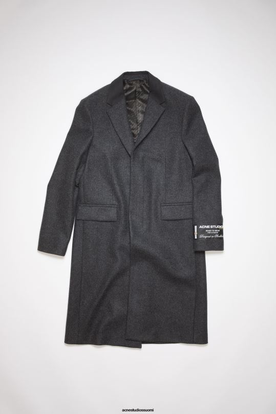 Acne Studios vaatteet tummanharmaa melansi 0VF2B907 yksirivinen villasekoitettakki