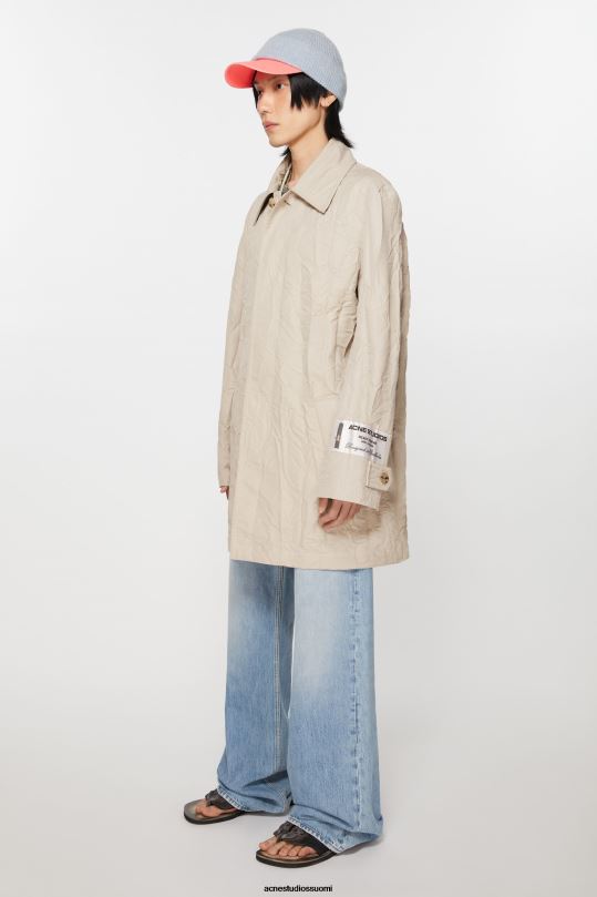 Acne Studios vaatteet vaaleanbeige 0VF2B883 ryppyinen trenssitakki