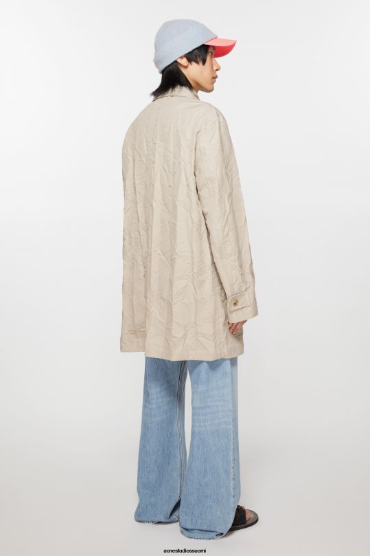 Acne Studios vaatteet vaaleanbeige 0VF2B883 ryppyinen trenssitakki