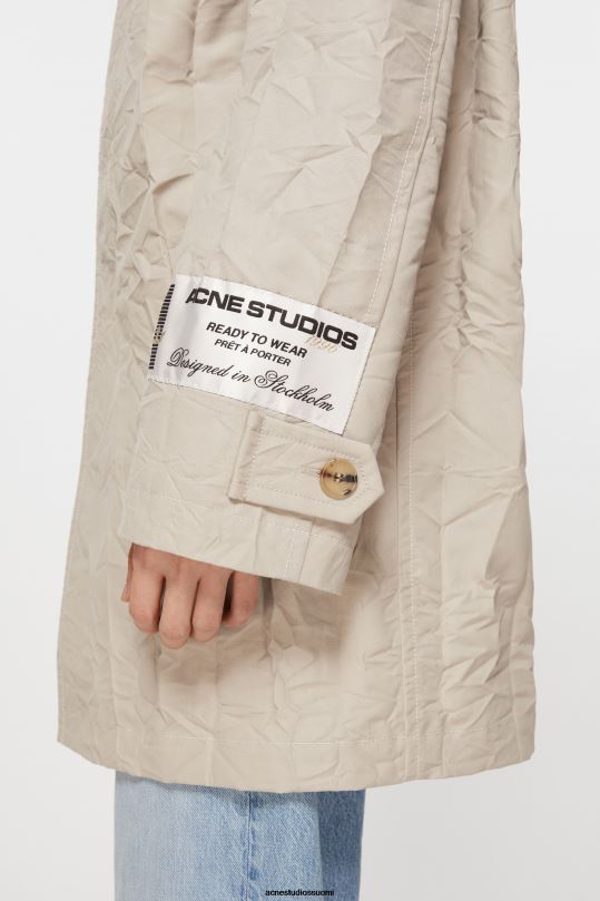 Acne Studios vaatteet vaaleanbeige 0VF2B883 ryppyinen trenssitakki