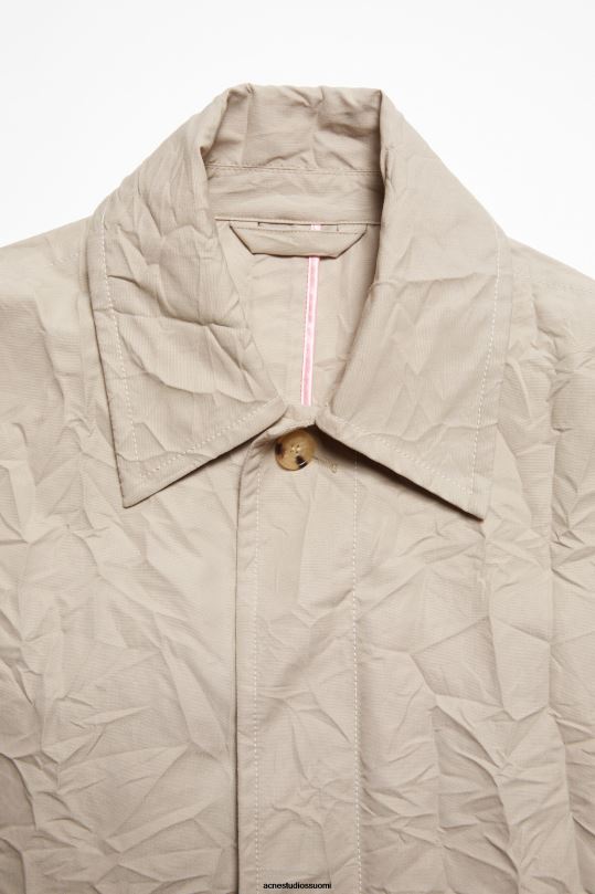 Acne Studios vaatteet vaaleanbeige 0VF2B883 ryppyinen trenssitakki