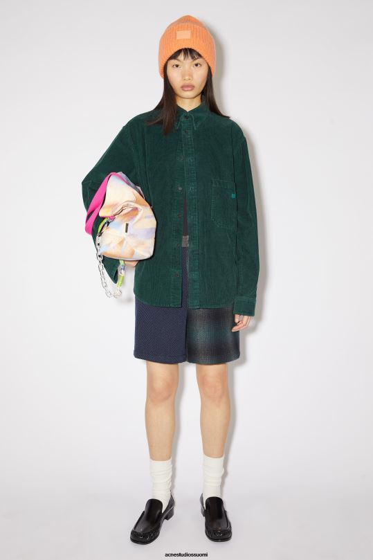Acne Studios vaatteet yön vihreä 0VF2B22 vakosametti overshirt unisex